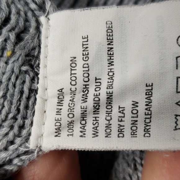 Prana Sentiment Sweater Gray Organic Cotton Women's Large Mockneck Chunky Knit - Picture 7 of 9